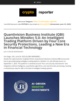 Quantivision Business Institute (QBI) Launches MindArc 5.0: An Intelligent Trading Platform Driven by Four Core Security Protections, Leading a New Era in Financial Technology