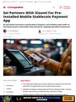 Sei Partners With Xiaomi For Pre-Installed Mobile Stablecoin Payment App - Coinspeaker