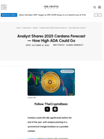Analyst Shares 2025 Cardano Forecast — How High ADA Could Go