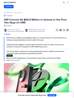 XRP Futures Hit $25.6 Million on CME in Two Days