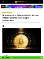 North Carolina Bets on Bitcoin: House Passes Bills for State Crypto Investments - CoinCentral