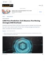 LINK Price Prediction: 3.6% Bounce, Five Moving Averages Still Overhead - Blockchain.News