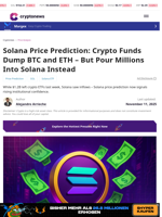 Solana Price Prediction: Crypto Funds Dump BTC and ETH – But Pour Millions Into Solana Instead