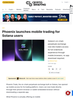 Phoenix launches mobile trading for Solana users