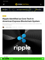 Ripple Identified as Core Tech in American Express Blockchain System - CoinCentral