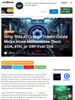 Why This AI Crypto Token Could Make More Millionaires Than ADA, ETH, or XRP Ever Did | Live Bitcoin News
