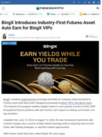 BingX Introduces Industry-First Futures Asset Auto Earn for BingX VIPs - TheNewsCrypto