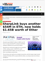 SharpLink buys another $54M in ETH, now holds $1.65B worth of Ether - The Crypto News Wire