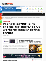 Michael Saylor joins chorus for clarity as US works to legally define crypto - The Crypto News Wire
