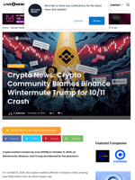 Crypto News: Crypto Community Blames Binance Wintermute Trump for 10/11 Crash | Live Bitcoin News