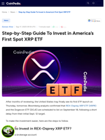 Step-by-Step Guide To Invest in America's First Spot XRP ETF