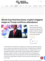 World Cup final becomes crypto's biggest stage as Trump confirms attendance