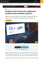 Stablecoin Searches Hit All-Time High As Market Grows to $272B