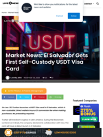 Market News: El Salvador Gets First Self-Custody USDT Visa Card | Live Bitcoin News