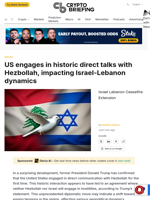 US engages in historic direct talks with Hezbollah, impacting Israel-Lebanon dynamics