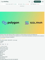 Polygon brings Open Money Stack to Solana to connect bank accounts and stablecoins