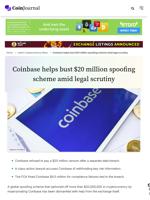 Coinbase helps bust $20M spoofing case