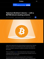 ‘Salomon Brothers’ returns — with a $279B bitcoin dusting scheme