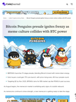 Bitcoin Penguins presale ignites frenzy as meme culture collides with BTC power - CoinJournal