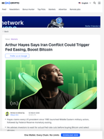 Arthur Hayes Says Iran Conflict Could Trigger Fed Easing, Boost Bitcoin - BeInCrypto