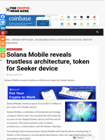 Solana Mobile reveals trustless architecture, token for Seeker device - The Crypto News Wire