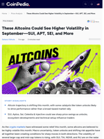 These Altcoins Could See Higher Volatility in September—SUI, APT, SEI, and More