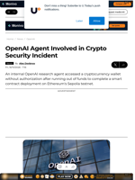 OpenAI Agent Involved in Crypto Security Incident - U.Today