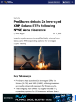 ProShares debuts 2x leveraged XRP, Solana ETFs following NYSE Arca clearance