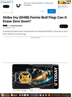 Shiba Inu (SHIB) Forms Bull Flag: Can It Erase Zero Soon? - U.Today