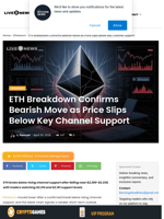 ETH Breaks Key Support, Bearish Move Deepens