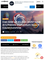 Can SHIB Hit $0.01 in 2025? Ozak AI’s Presale Momentum Says It Could Outshine | Live Bitcoin News