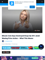 Bitcoin Coin Days Destroyed Drops By 50% Amid Waning Price Action - What This Means | Bitcoinist.com