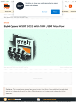 Bybit WSOT 2026 Opens With Up to 10M USDT Prize Pool