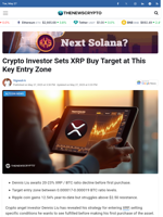 Crypto Investor Sets XRP Buy Target at This Key Entry Zone
