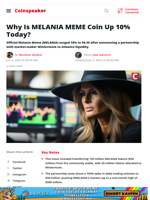 Why Is MELANIA MEME Coin Up 10% Today? - Coinspeaker