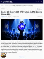 Stacks Q3 Report: 735 BTC Staked As STX Staking Climbs 25%