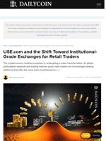 USE.com and the Shift Toward Institutional-Grade Exchanges for Retail Traders - DailyCoin