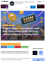 Crypto News: Four.Meme and BNB Announce $45M Airdrop with First Batch Coming Soon | Live Bitcoin News