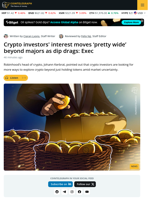 Crypto Investors Move 'Pretty Wide' Amid Dip: Robinhood Exec