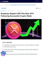 Ripple’s XRP Hits New ATH Following Successful Crypto Week