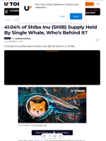 41.04% of Shiba Inu (SHIB) Supply Held By Single Whale, Who’s Behind It?