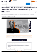 Bitcoin to Hit $1,000,000, Michael Saylor Says, Here's What's Accelerating It