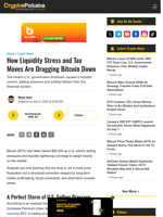 How Liquidity Stress and Tax Moves Are Dragging Bitcoin Down