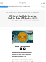 XRP Market Cap Model Shows How Much Buy Order XRP Needs to Hit $90