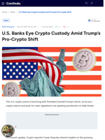 U.S. Banks Eye Crypto Custody Amid Trump’s Pro-Crypto Shift