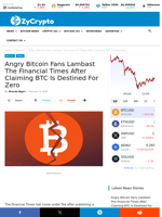 Angry Bitcoin Fans Lambast The Financial Times After Claiming BTC Is Destined For Zero ⋆ ZyCrypto