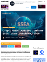 Crypto News: OpenSea Confirms $SEA Token Launch in Q1 2026 | Live Bitcoin News