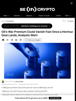 Oil's War Premium Could Vanish Fast Once a Hormuz Deal Lands, Analysts Warn