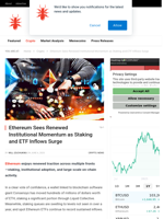 Ethereum Sees Renewed Institutional Momentum as Staking and ETF Inflows Surge - NullTX