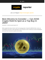 Best Altcoins to Consider — Can AVAX Crypto Hold Its Spot as a Top Buy in 2025?